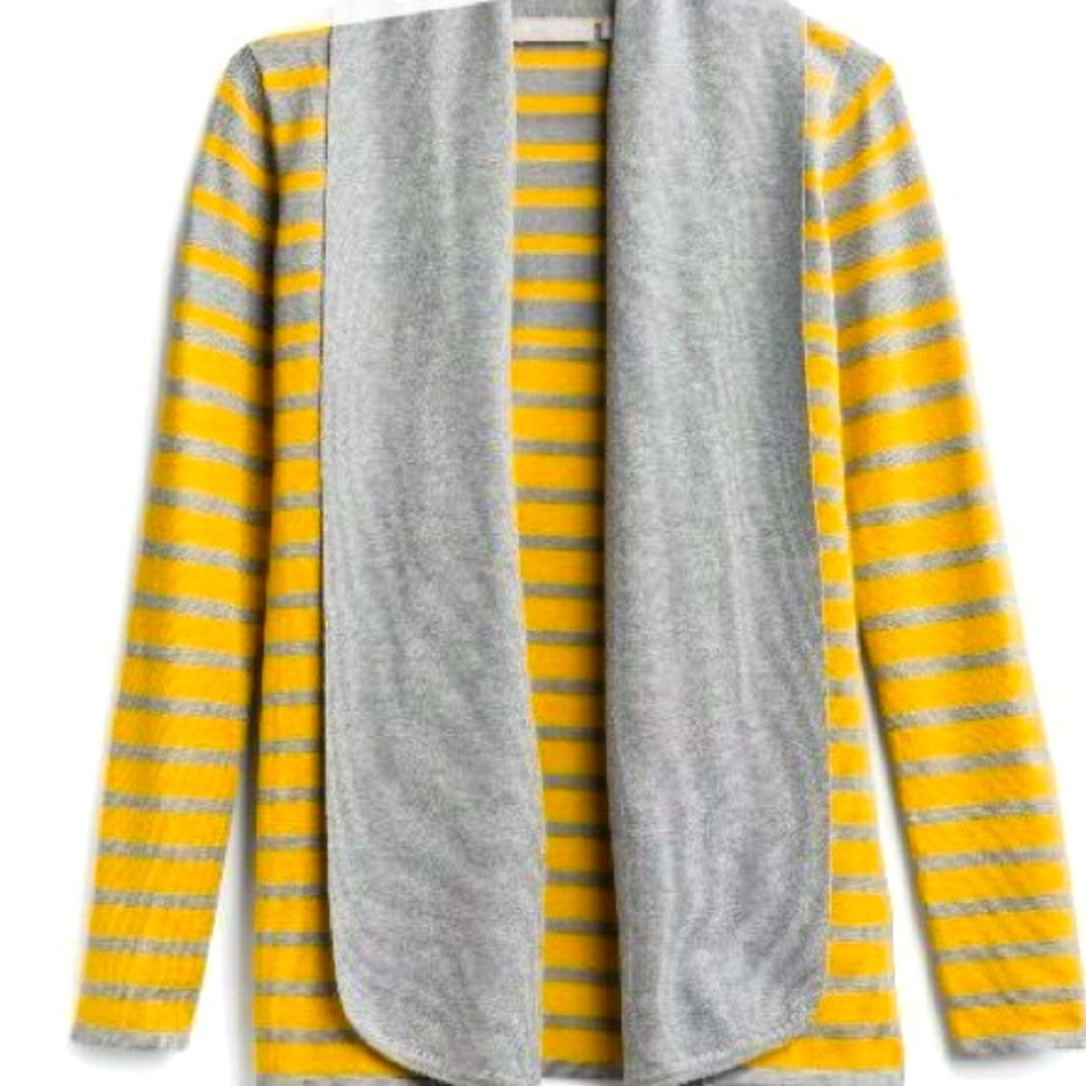 Evolution by Cyrus Stassi Open Cardigan Grey and Yellow, XXL